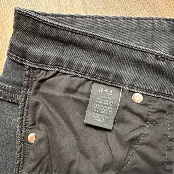 RtA Kiki Crop Raw Hem Jeans in Black Dusk Wash - Made in USA - Size 25 - Picture 13 of 16